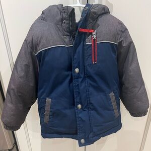 Baby gap Blue and Gray Hooded puffer Jacket 3t